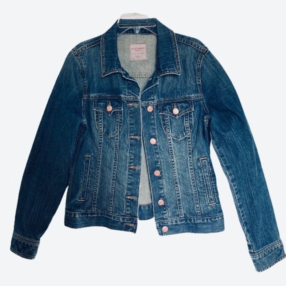 OLD NAVY Trucker Denim Jacket Button Down Blue Womens Medium